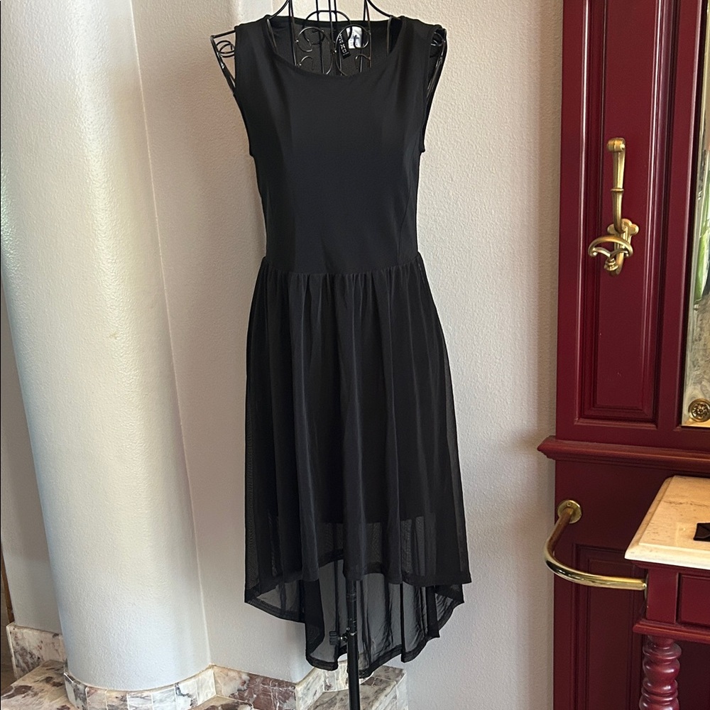 Black Sleeveless Hi Low Dress
